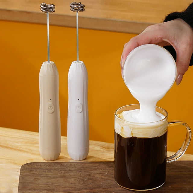 Espumador de Leche Recargable, Alimentado Por Usb-C, Portátil, con Batidor Desmontable de Acero Inoxidable, Espuma Rápida para Café con Leche y Capuchino, Fácil de Limpiar, Tamaño 30 X 3 X 3 Cm