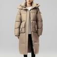 thumbnail image 2 of Fall Outfits for Women 2025 Puffer Jacket Womens Long Sleeved Solid Color Hooded Cotton Jacket With Pockets, 2 of 8