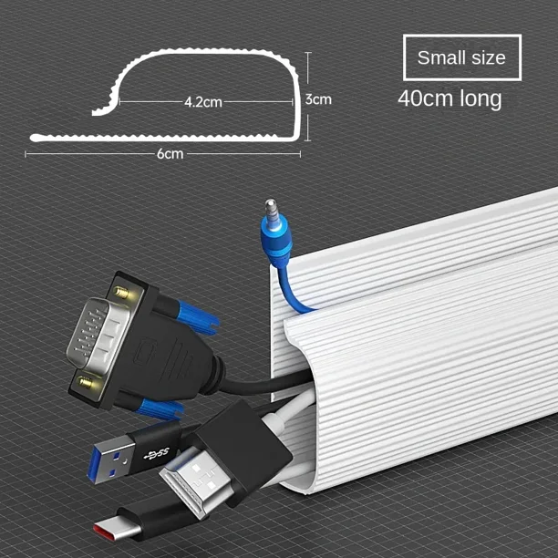 Canaleta para cables debajo del escritorio, bandeja para cables para escritorio con ocultador de cables, bandeja para administración debajo del escritorio sin perforaciones