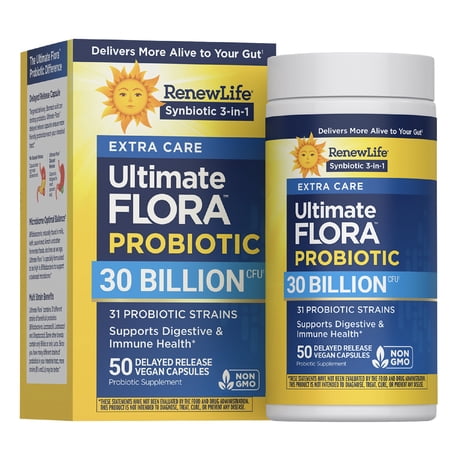 Renew Life Extra Care Digestive Probiotic Capsules, Unisex, 50 Count
