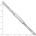 thumbnail image 3 of Real 14kt White Gold Figaro Link ID Chain Bracelet; 7 inch; Lobster Clasp; for Adults and Teens; for Women and Men, 3 of 3