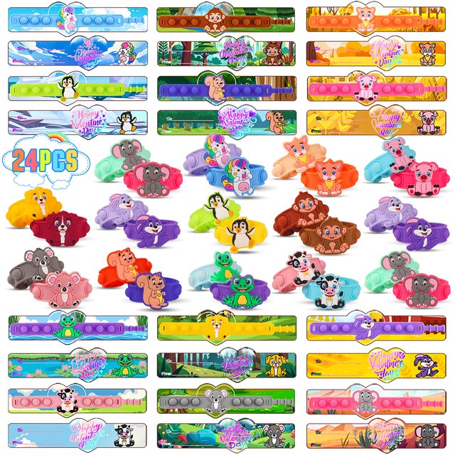 Regalos para el día de San Valentín, juguetes inquietos con forma de animales con tarjetas para niños
