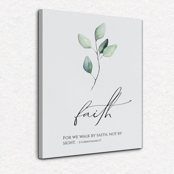 Bible Verse Scripture 2 Corinthians 5:7 Walk By Faith not by Sight Canvas Wall Art 11×14 Inch Christian Themed Decor for Home Church,Christian Religious Gifts for Women Men Teens Kids