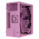 thumbnail image 4 of Gabinete Gamer XTREME PC GAMING Micro Torre Micro ATX 1 Fan Cristal Templado RGB Rosa rosa, 4 of 5