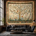 thumbnail image 6 of Tree with Birds in Botanical Garden Whimsical Folk Art for Nature Lovers Detailed Illustration Decor Housewarming Gift Tapestry Wall Hanging for Living Room and Bedroom, 6 of 7