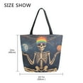 thumbnail image 5 of FORMRS Womens Canvas Tote Bag with Zipper Inner Pocket Shoulder Handbag, Skeleton with Rainbow, 5 of 7