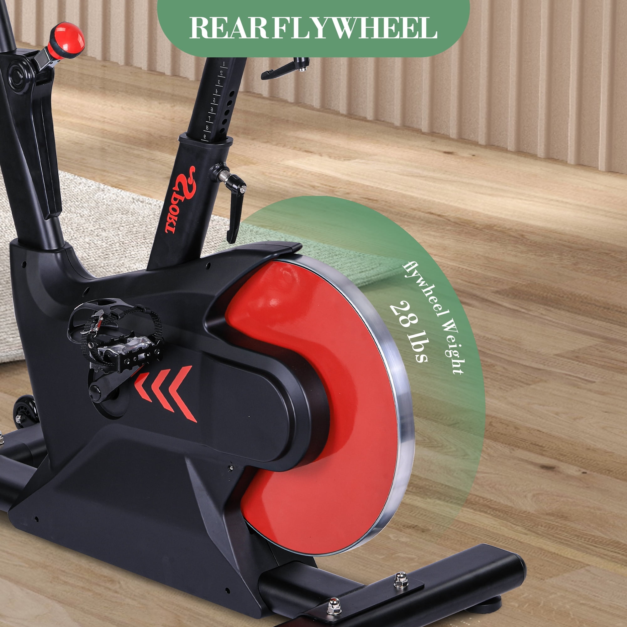 Towallmark Exercise Bike for Home Gym, Indoor Cycling Bike with 28lbs Flywheel & Smart Knob Resistance, Magnetic Stationary Bike with LCD Monitor & Tablet Mount for Cardio Workout