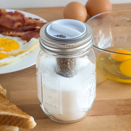 Jarware 82627 Metal BPA Free Salt & Pepper Shaker Decorative Jar Lid