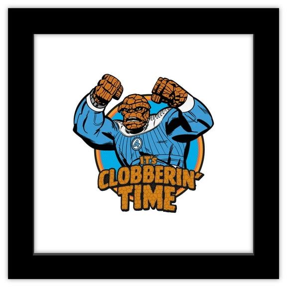 Gallery Pops Marvel The Fantastic Four: First Steps - The Thing It's Clobberin' Time Comic Wall Art, Black Framed Version, 12" x 12"