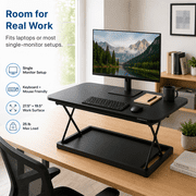 Uncaged Ergonomics CHANGEdesk Mini Compact Standing Desk Converter, 27.5 x 19.5 in., 4 Heights, Fully Assembled, Black