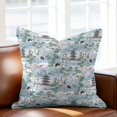 thumbnail image 2 of Throw Pillow Covers, Modern Garden Decorative Throw Pillow Covers 18x18 Inch, Vintage Building Leaves Bird Landscape Square Linen Pillow Cases for Couch/Living Room/Sofa, 2 of 9