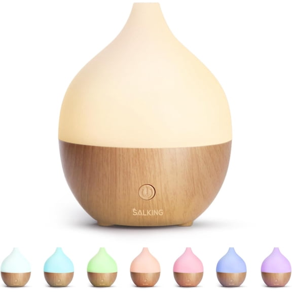 Essential Oil Diffuser, 100ml Small Aromatherapy Diffuser with Auto Shut-Off Function, Ultrasonic Diffusers for Oils, Cool Mist Humidifier Warm White Lights, Office Home