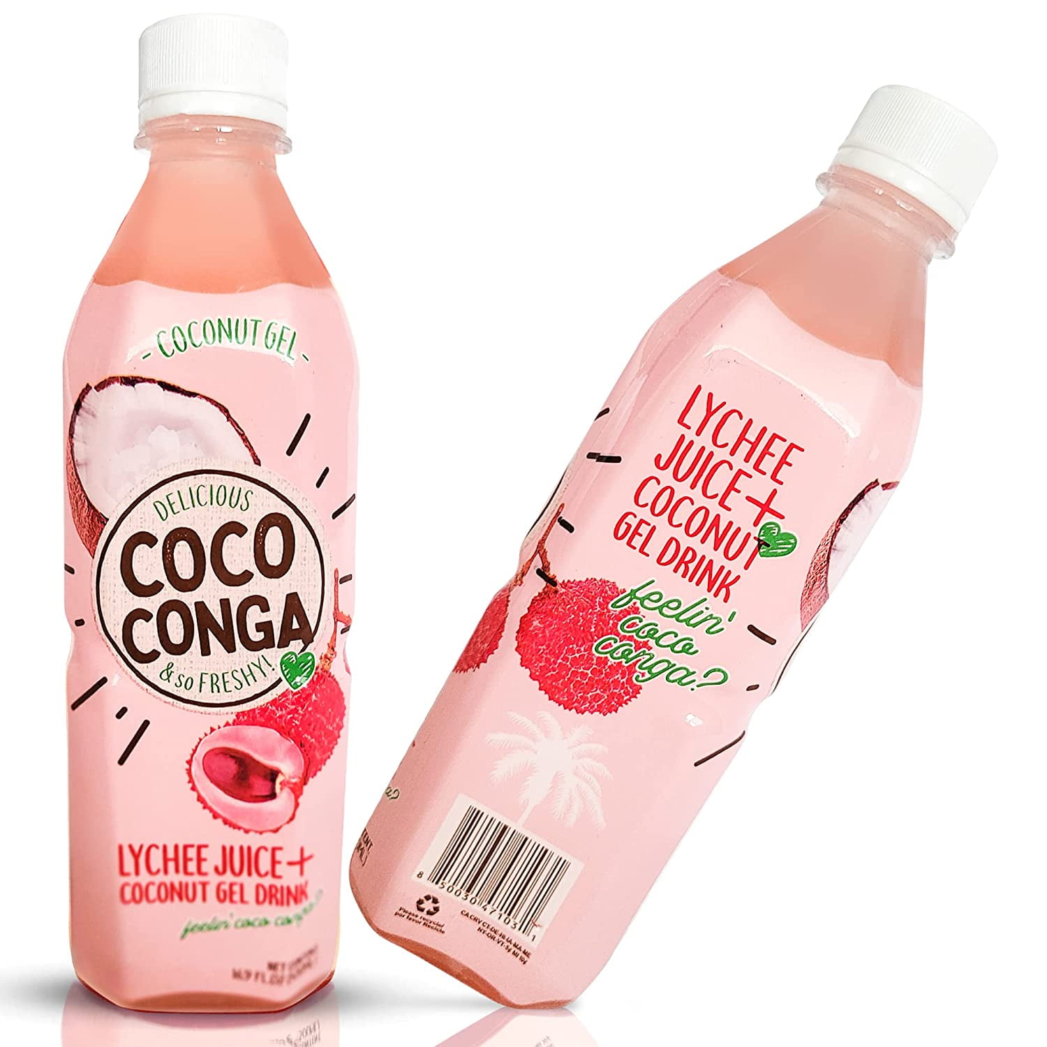 Coco Conga Juice + Coconut Gel Drink, Sweet And Refreshing W/ Chewable Coconut Gel Added, 16.9