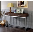 thumbnail image 2 of Furniture of America Romano Contemporary Metal 2-Drawer Console Table in Brown, 2 of 4