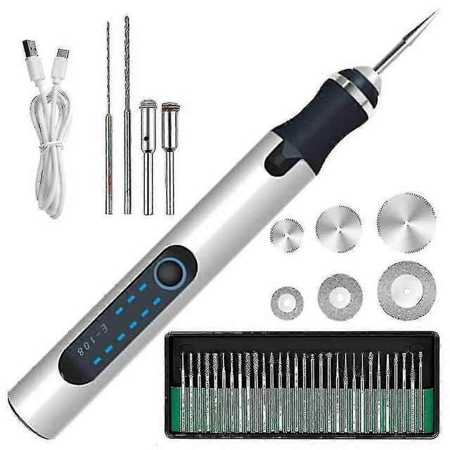 Electric Engraving Pen Cordless Mini Carving Pen With 3 Adjustable Speed 300mah Rechargeable Engrav