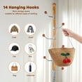 thumbnail image 3 of SDJPOI Solid Coat Rack Freestanding with 6 Hooks, Natural Birch Wood Coat stands with Sturdy Round Base, Heavy-duty Tree Coat Hanger Standing for Entryway Hallway Bedroom, 3 of 8