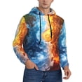 thumbnail image 2 of Picia Red And Blue Flame Waves Pattern Casual Men's Hoodie - Lightweight Hooded Sweatshirt with Kangaroo Pocket, Comfortable Pullover for Everyday, Travel-4X-Large, 2 of 7
