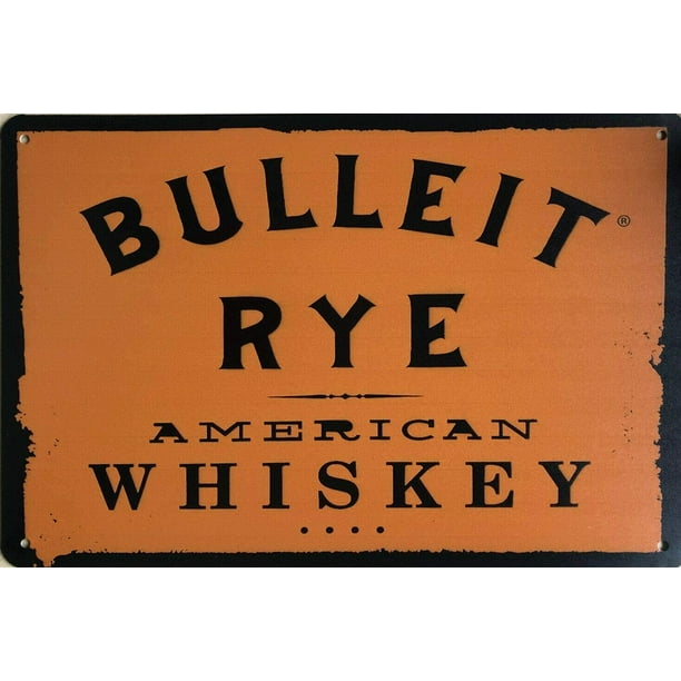 Metal Tin Signs Vintage BULLEIT Whiskey Wall Decoration 8x12 Inch Tin