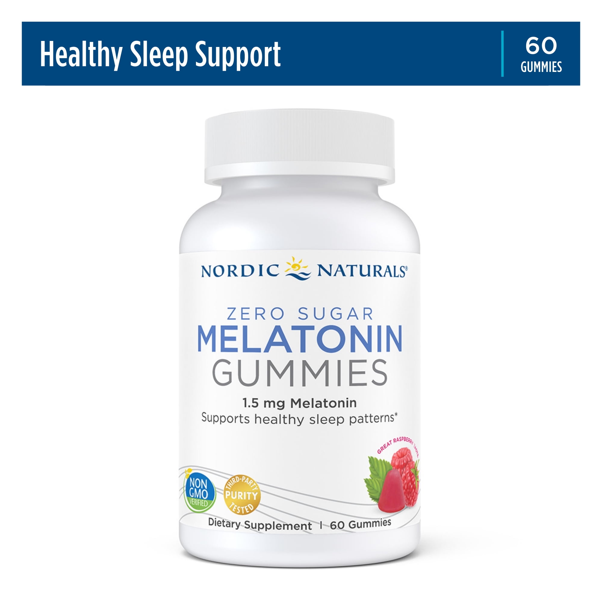 Nordic Naturals Melatonin Gummies, 1.5 Mg, Great Taste Restful Sleep, 60 Ct