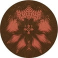 thumbnail image 1 of Ahgly Company Indoor Round Patterned Mahogany Brown Area Rugs, 4' Round, 1 of 1