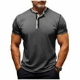 thumbnail image 2 of Fnnxeal Mens Summer T-Shirts Crew Neck Casual Solid Outdoor Short Sleeve Dark Gray Shirts for Men Size M, 2 of 8