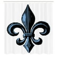 thumbnail image 3 of Ambesonne Fleur De Lis Shower Curtain, Antique Sign Symbol, 69"Wx84"L, Pale Azure Blue Black, 3 of 5