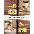 thumbnail image 3 of Poignées de Porte d'Intimité en Or Brossé pour Intérieur, Poignée de Porte Intérieure en Laiton Brossé Robuste avec Serrure, Style Ondulé, Sans Clé, Réversible pour Portes de Chambre et de Salle de Bain, 3 of 8