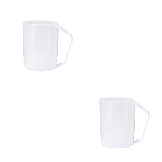 Injueey Vasos de plástico para baño de nuevo estilo, soporte para cepillo de ecológico, taza para enjuagar, cepillo para enjuague, blanco 2piezas