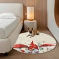 thumbnail image 2 of Red Mushroom Gnomes Round Area Rug 4Ft Washable Circle Rugs for Bedroom Dining Room, Spring Botanical Eucalyptus Leaves Non-Slip Carpet Floor Mats Indoor Outdoor Carpet Runner Aesthetic Home Decor, 2 of 8