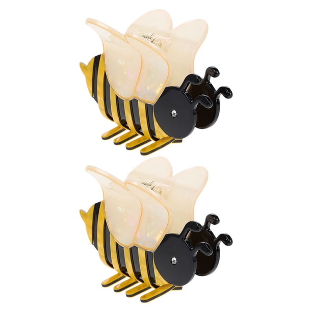 2 pinzas con forma de abeja para mujeres y niñas, accesorios modernos y divertidos para el cabello fino