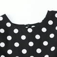 thumbnail image 3 of IBTOM CASTLE Girls 50s Vintage Polka Dot Flower Swing Rockabilly Prom Party Tea Dress Kids Audrey Wedding Formal Cocktail Evening Gown 7-8 Years Cap-Black, 3 of 8