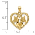 thumbnail image 3 of 14K Polished Doves in Heart Pendant in 14k Yellow Gold, 3 of 3