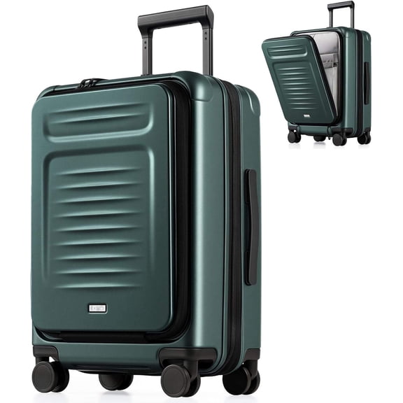 Coolife Carry-On Luggage: 22x14x9 in Airline-Approved Hardshell Spinner Suitcase with TSA Lock, Front Pocket & Expandable Design