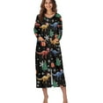thumbnail image 4 of FOR U DESIGNS Dinosaur Christmas Tree Pattern House Dresses for Women Soft Long Sleeve House Dresses for Older Women Comfortable Zipper Dusters Robe Nightgowns Christmas Decor for Woman, 4XL, 4 of 8