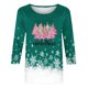 thumbnail image 5 of Camisetas de Navidad para Mujeres, 3/4 Manga Cuello Redondo Blusa con Estampado de Vacaciones, Top de Moda Casual, 5 of 5