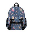 thumbnail image 3 of Unicorn and Wing Blue Pattern Backpack for School, Cute School Bag with Adjustable Shoulder Straps and Padded Back, 15.25"x11.5"x5.25", 3 of 5
