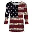 thumbnail image 4 of Weiqiqre Summer Dresses for Women 2025 Patriotic American Flag Printed T-Shirt Summer Novel Round Neck Short Sleeve Shirts, 4 of 5