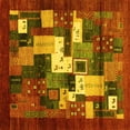thumbnail image 1 of Ahgly Company Machine Washable Indoor Square Abstract Yellow Contemporary Area Rugs, 6' Square, 1 of 4