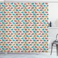 thumbnail image 1 of Ambesonne Animal Shower Curtain, Retro Colorful Savannah Art, 69"Wx84"L, Multicolor, 1 of 3