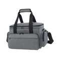 thumbnail image 3 of Bolsa de maquillaje de viaje, organizador de cosméticos, bolso de mano con compartimentos multifuncionales, bolsa de artículos de tocador para viajes Gris, 3 of 8
