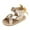 Gold, variant on Summer Children And Toddler Shoes Boys And Girls Sandals Flat Sole Light Solid Color Open Toe Bow Silver 6 Months-12 Months