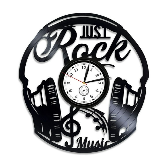 Kovides Rock Music Vinyl Wall Clock The Rock Clock Rock Vinyl Clock Rock Music Wall Clock Vintage Rock Vinyl Record Wall Clock Rock Music Gift for Man Rock Birthday Gift for Him 12 inch Clock