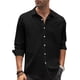 thumbnail image 1 of Camisa de lino para hombre, camisas de manga larga, camisas con botones, camisas casuales, 1 of 6