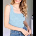 thumbnail image 4 of Tops Cortos de Tirantes Anchos con Cuello Cuadrado para Mujer, Tops Florales para Salir, Tops Cortos Ajustados con Ribete de Lechuga, Azul L, 4 of 6