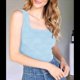 thumbnail image 4 of Tops Cortos de Tirantes Anchos con Cuello Cuadrado para Mujer, Tops Florales para Salir, Tops Cortos Ajustados con Ribete de Lechuga, Azul L, 4 of 6