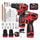 thumbnail image 1 of " Kit De Sin Escobillas Atornillador De Impacto Y Taladro Malubero, Color Negro rojo ", 1 of 5