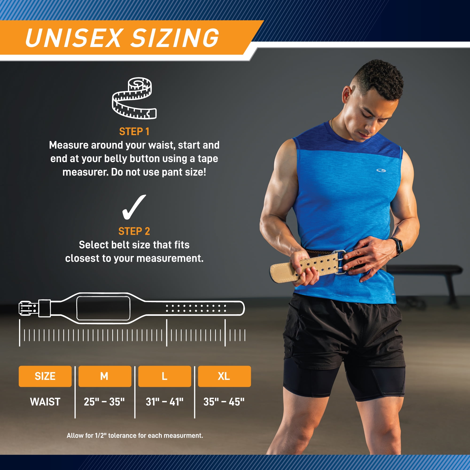 Apex by Marcy 6" Padded Leather Weightlifting Belt (M) B5LB6-M