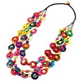 thumbnail image 1 of Collar bohemio de cuentas de madera de coco para mujer y niña, joyería artesanal, collar largo con cuentas, regalo para el día a día, 1 of 7