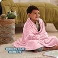 thumbnail image 4 of Bare Home Microplush Fleece Blanket - 300 GSM - Fuzzy Microfleece - Soft & Plush - Kid Size, Light Pink, 4 of 5