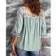 thumbnail image 1 of Top De Ganchillo De Encaje Para Mujer Camiseta De Ganchillo De Encaje Para Mujer Camisetas De Ganchillo De Encaje Top De Ganchillo De Encaje Top De Cuello Cuadrado De Encaje Para ANGGREK Verde L, 1 of 5